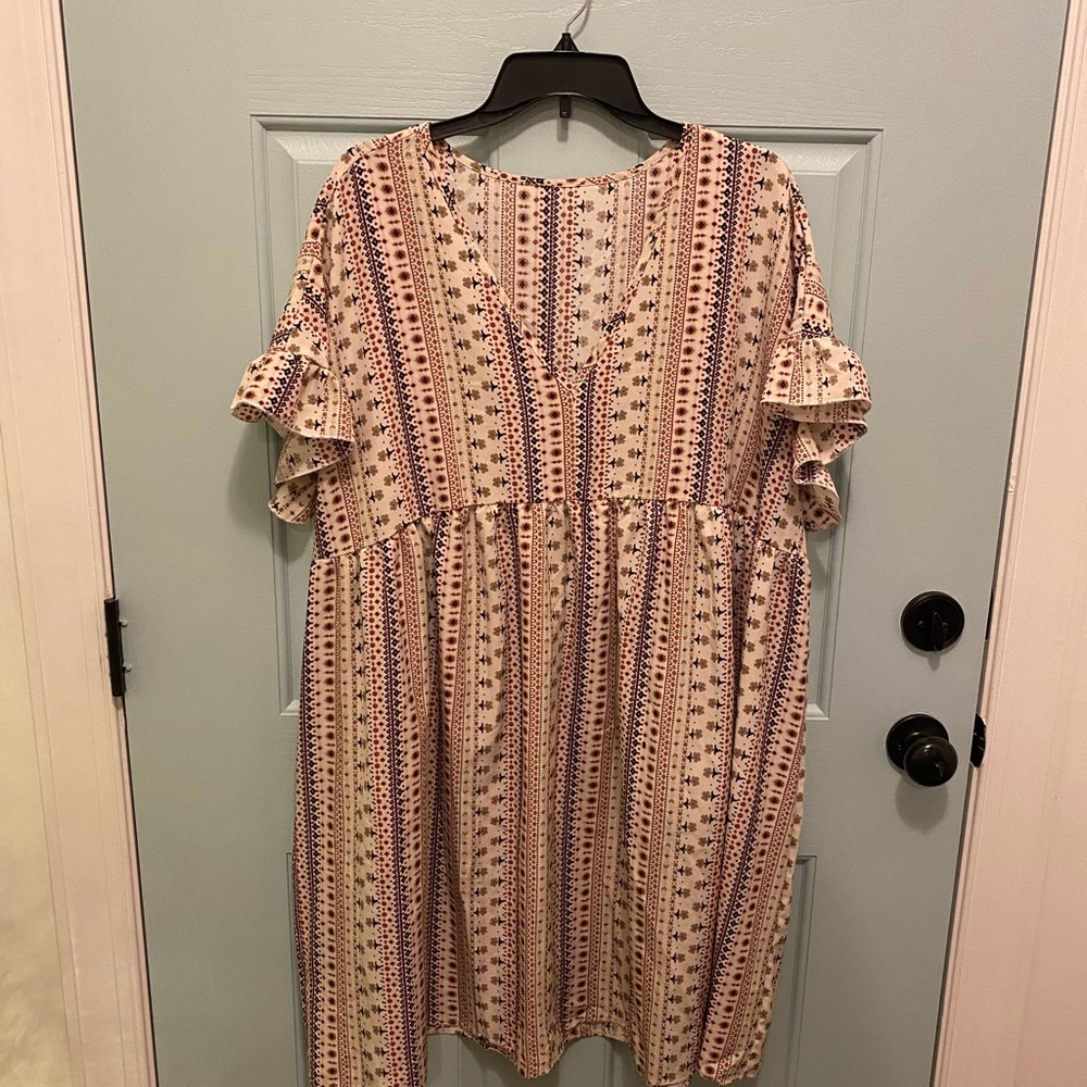 Bohemian Ruffle Sleeve Dress